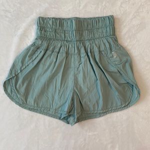 Free people movement teal shorts
